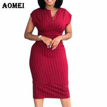 Load image into Gallery viewer, Dress Women Slim Elegant Striped Bodycon
