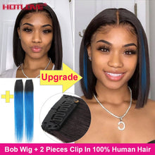 Load image into Gallery viewer, Short Bob Wig Bone Straight Human Hair Wigs for Black Women Pre-Plucked 5x5x1
