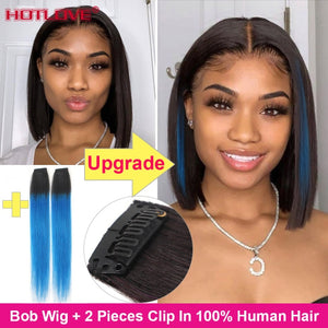 Short Bob Wig Bone Straight Human Hair Wigs for Black Women Pre-Plucked 5x5x1