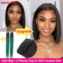 Load image into Gallery viewer, Short Bob Wig Bone Straight Human Hair Wigs for Black Women Pre-Plucked 5x5x1
