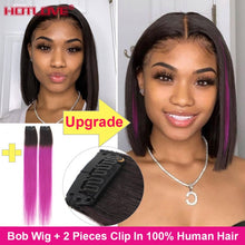 Load image into Gallery viewer, Short Bob Wig Bone Straight Human Hair Wigs for Black Women Pre-Plucked 5x5x1
