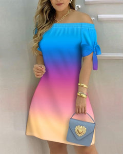 Women Off Shoulder Mini Dress Summer Sexy