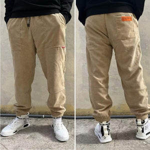 Elastic Waist Corduroy Pants Fashion Streetwear Outdoor