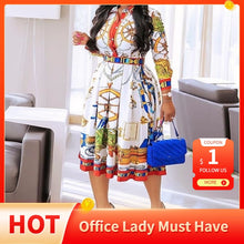 Load image into Gallery viewer, New Spring Long Sleeve Shirt Dress African
