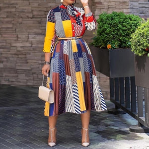 New Spring Long Sleeve Shirt Dress African