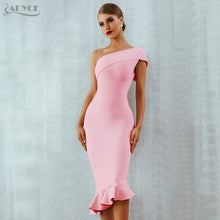 Load image into Gallery viewer, Summer Women Bandage Dress Sexy One Shoulder Sleeveless
