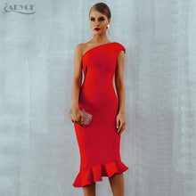 Load image into Gallery viewer, Summer Women Bandage Dress Sexy One Shoulder Sleeveless
