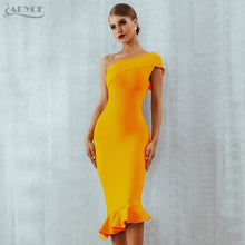 Load image into Gallery viewer, Summer Women Bandage Dress Sexy One Shoulder Sleeveless
