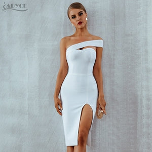 White Blue Bodycon Bandage Dress