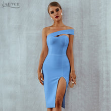 Load image into Gallery viewer, White Blue Bodycon Bandage Dress
