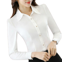 Load image into Gallery viewer, Long Sleeve White Blouse Shirt for Women
