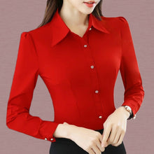 Load image into Gallery viewer, Long Sleeve White Blouse Shirt for Women
