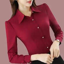 Load image into Gallery viewer, Long Sleeve White Blouse Shirt for Women
