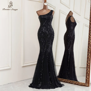 New mermaid evening dresses Sexy one shoulder