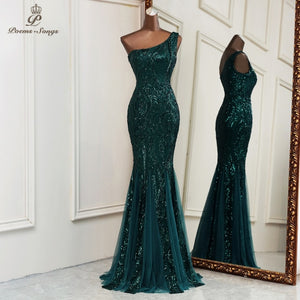 New mermaid evening dresses Sexy one shoulder