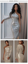 Load image into Gallery viewer, Sexy One Shoulder Dress Sparkle Glitzy
