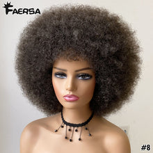 Load image into Gallery viewer, Short Hair Afro Kinky Curly Wigs With Bangs
