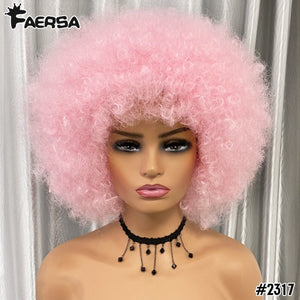 Short Hair Afro Kinky Curly Wigs With Bangs