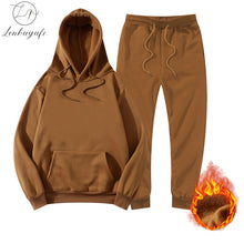 Load image into Gallery viewer, Tracksuit Winter Hoodie Sets Jogging Sweatpants Fleece
