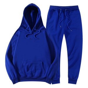 Tracksuit Winter Hoodie Sets Jogging Sweatpants Fleece