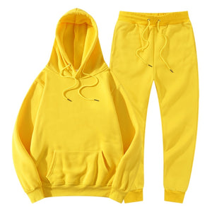 Tracksuit Winter Hoodie Sets Jogging Sweatpants Fleece