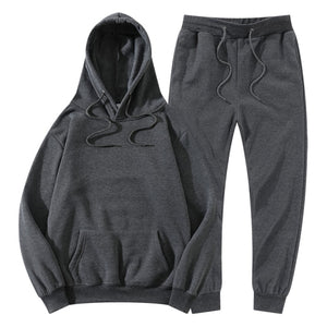 Tracksuit Winter Hoodie Sets Jogging Sweatpants Fleece