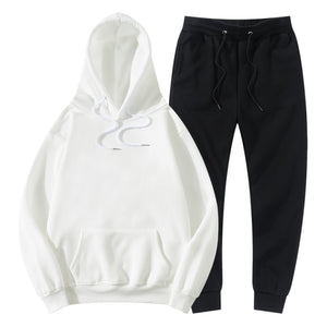 Tracksuit Winter Hoodie Sets Jogging Sweatpants Fleece