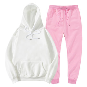 Tracksuit Winter Hoodie Sets Jogging Sweatpants Fleece