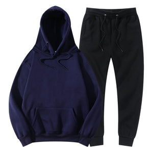 Tracksuit Winter Hoodie Sets Jogging Sweatpants Fleece