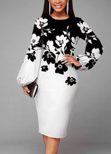 Load image into Gallery viewer, Floral Print Lantern Sleeve Dresses
