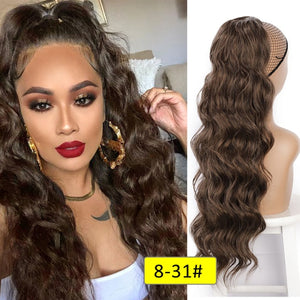 Vigorous Synthetic Long Body Wavy Drawstring Ponytail  for Women