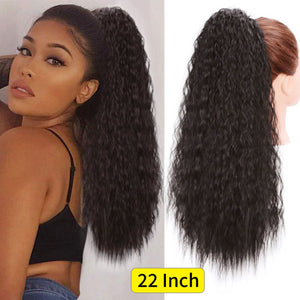 Vigorous Synthetic Long Body Wavy Drawstring Ponytail  for Women