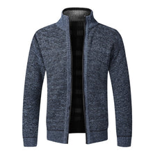 Load image into Gallery viewer, Jacket Slim Fit Stand Collar Zipper Jacket Men Solid Cotton Thick Warm  Sweater
