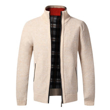 Load image into Gallery viewer, Jacket Slim Fit Stand Collar Zipper Jacket Men Solid Cotton Thick Warm  Sweater
