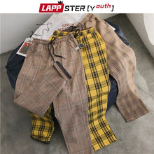 Load image into Gallery viewer, LAPPSTER-Youth Streetwear Black Plaid Pants Men Joggers
