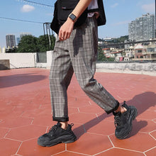 Load image into Gallery viewer, LAPPSTER-Youth Streetwear Black Plaid Pants Men Joggers
