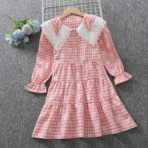 Fashion Baby Girls Dresses Long Sleeve Chiffon Floral