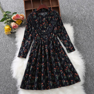 Fashion Baby Girls Dresses Long Sleeve Chiffon Floral