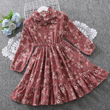 Load image into Gallery viewer, Fashion Baby Girls Dresses Long Sleeve Chiffon Floral
