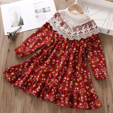 Load image into Gallery viewer, Fashion Baby Girls Dresses Long Sleeve Chiffon Floral
