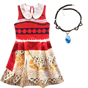 Kids Moana Cosplay Halloween Costume for Girls Vaiana Princess