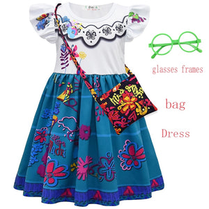 Baby Girls Encanto Dress Mirabel Kids Cosplay Princess