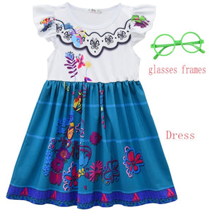 Baby Girls Encanto Dress Mirabel Kids Cosplay Princess