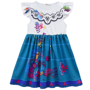 Baby Girls Encanto Dress Mirabel Kids Cosplay Princess