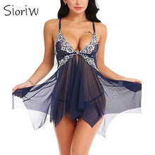 Load image into Gallery viewer, Transparent Lace Mesh Evening Dress Sleeveless Sexy Hot Pajamas Exotic Clothing Babydoll Novelty Special
