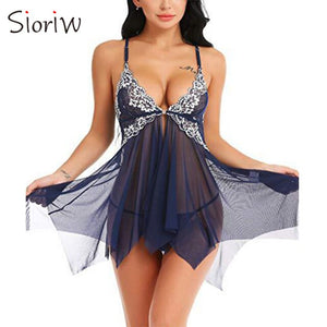 Transparent Lace Mesh Evening Dress Sleeveless Sexy Hot Pajamas Exotic Clothing Babydoll Novelty Special