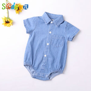 Sodawn Summer Denim Romper Baby Girl Clothes Boy Clothes For 6-24M