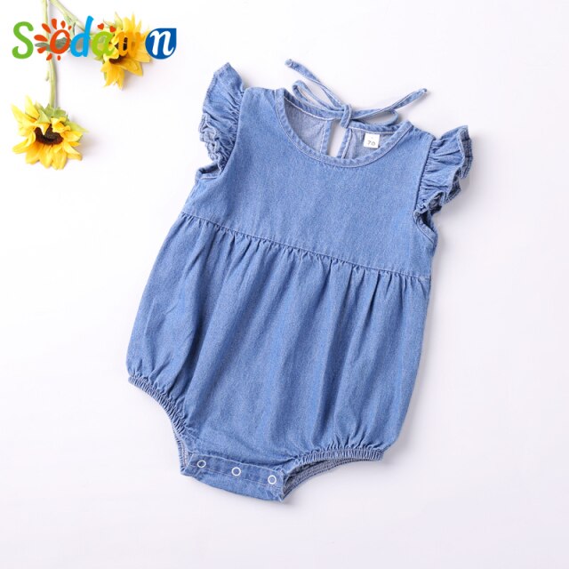 Sodawn Summer Denim Romper Baby Girl Clothes Boy Clothes For 6-24M