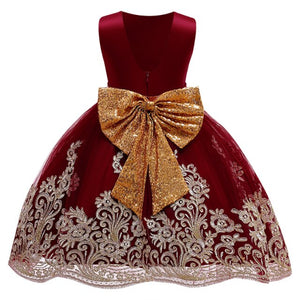 Summer Vintage Bow Kids Backless Dress Girl Children